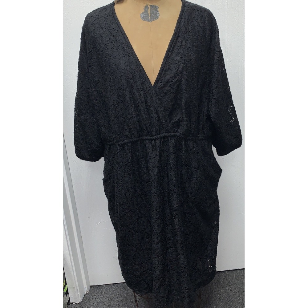 Torrid Black Lace Lined Skater Dress Goth Witch Vintage
